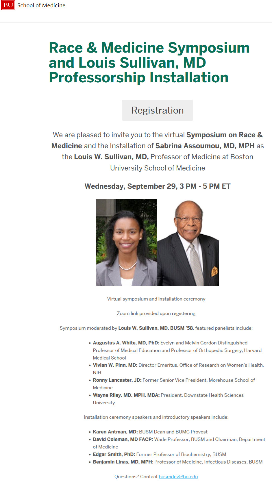 Louis Sullivan Race & Medicine Symposium